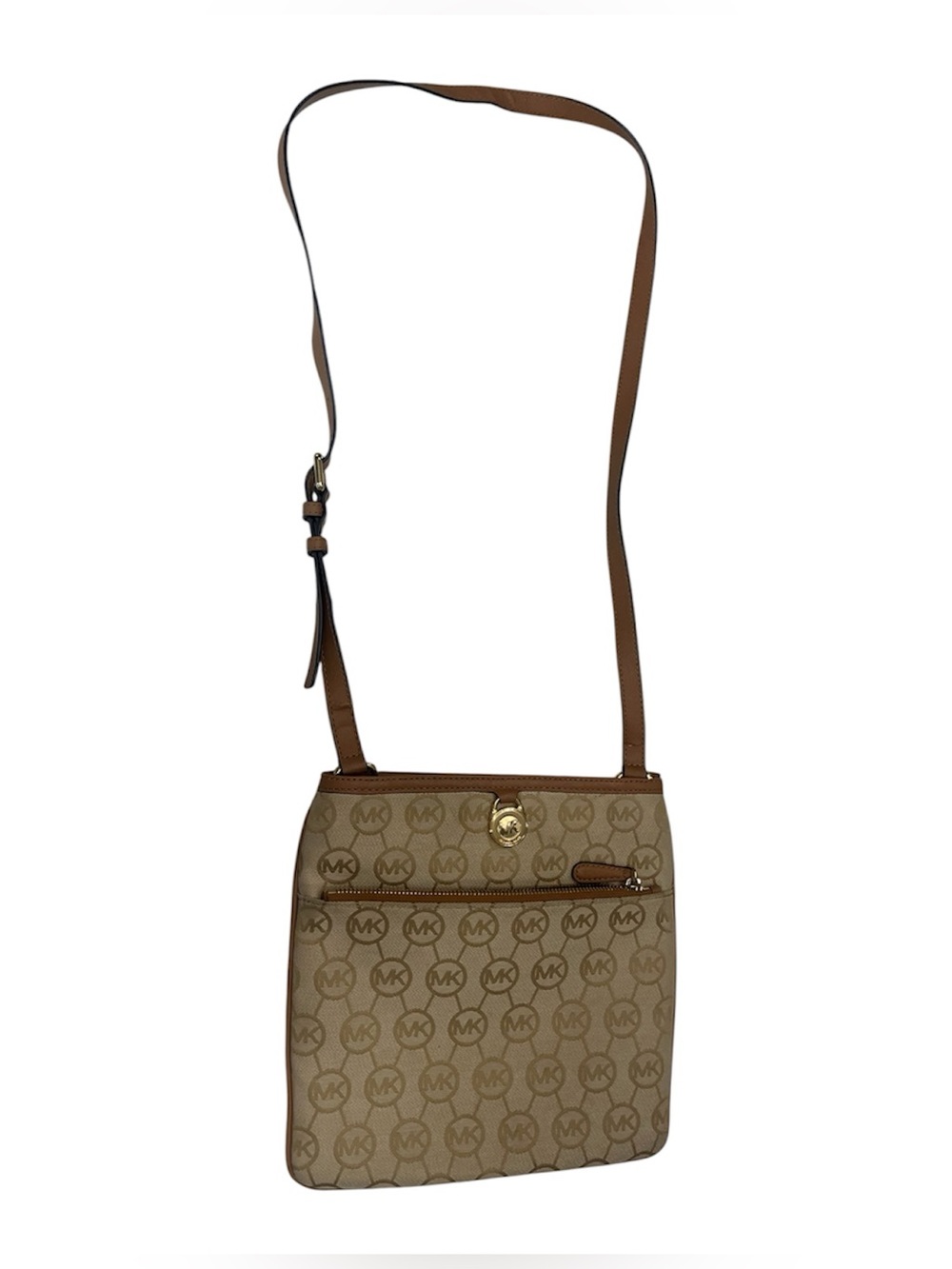 Michael Kors Beige & Brown Signature Crossbody Bag